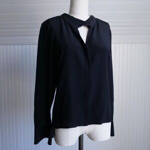 Gorgeous y2k Karl Lagerfeld black silk deconstructed blouse